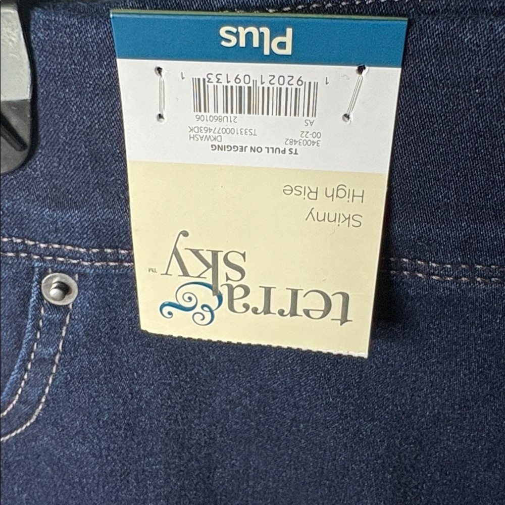Terra & Sky Women’s Plus Skinny High Rise Pull-On Size 1X (16W-18W) Jeggings NWT - Picture 6 of 16